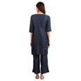 thumbnail image 5 of Round Neck Yarn-dyed Kurta - Dark Blue-XX Large, 5 of 6
