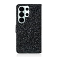 thumbnail image 3 of Leather For Samsung Galaxy S26 Ultra 5G Case 6.9",Glitter Sparkly Bling Flip Wallet Leather Case With Card Holder Shockproof Kickstand Protective Phone Cases Cover,Black,For Galaxy S26 Ultra 5G, 3 of 7