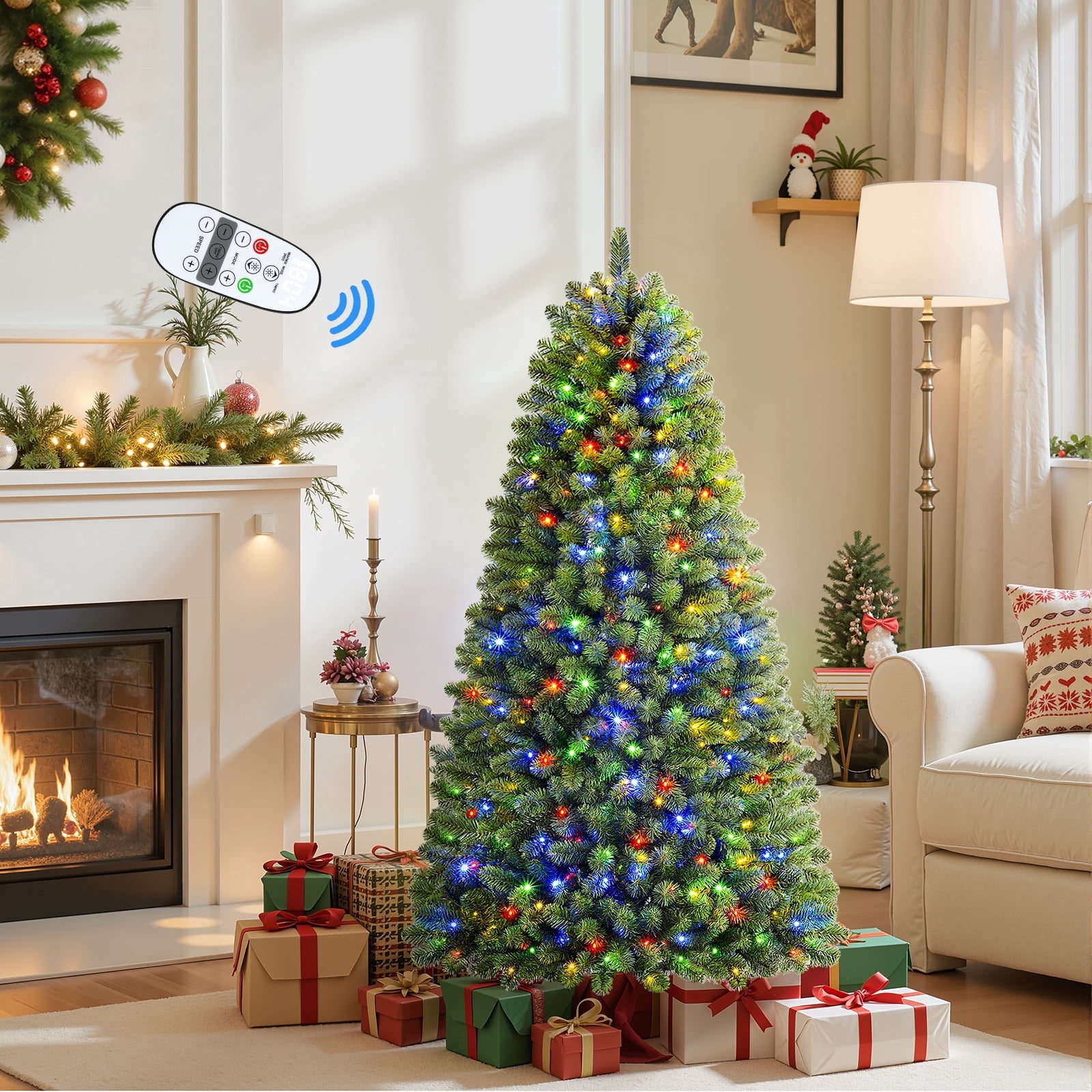 Lolsea 4.5 Ft Prelit Artificial Christmas Tree Remote Control