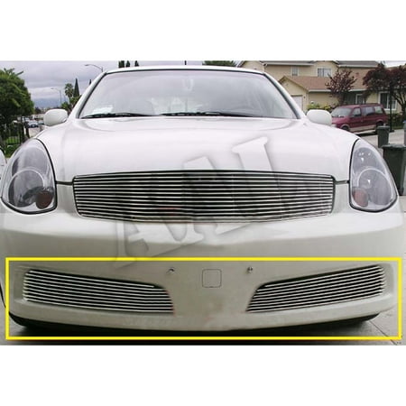 G35 Billet Grill AAL BOLT ON / BOLT OVER BILLET GRILLE / GRILL INSERT For 2005 2006 INFINITI G35 (4 DOOR SEDAN) 2PCS BUMPER BOLTON ()