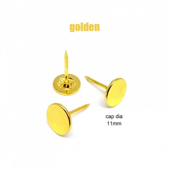 50pcs Flat Head Decorative Tack Stud Pushpin Upholstery Nail for Jewelry Chest Gift Case Box Wall Door Sofa Furniture Dia 11mm