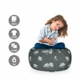 thumbnail image 2 of Floral Storage Toy Bag Chair, Illustration of Rowanberry Branch Silhouette Snow Holiday Repetitive, Stuffed Animal Organizer Washable Bag, Small Size, Dark Grey and Seafoam, by Ambesonne, 2 of 3