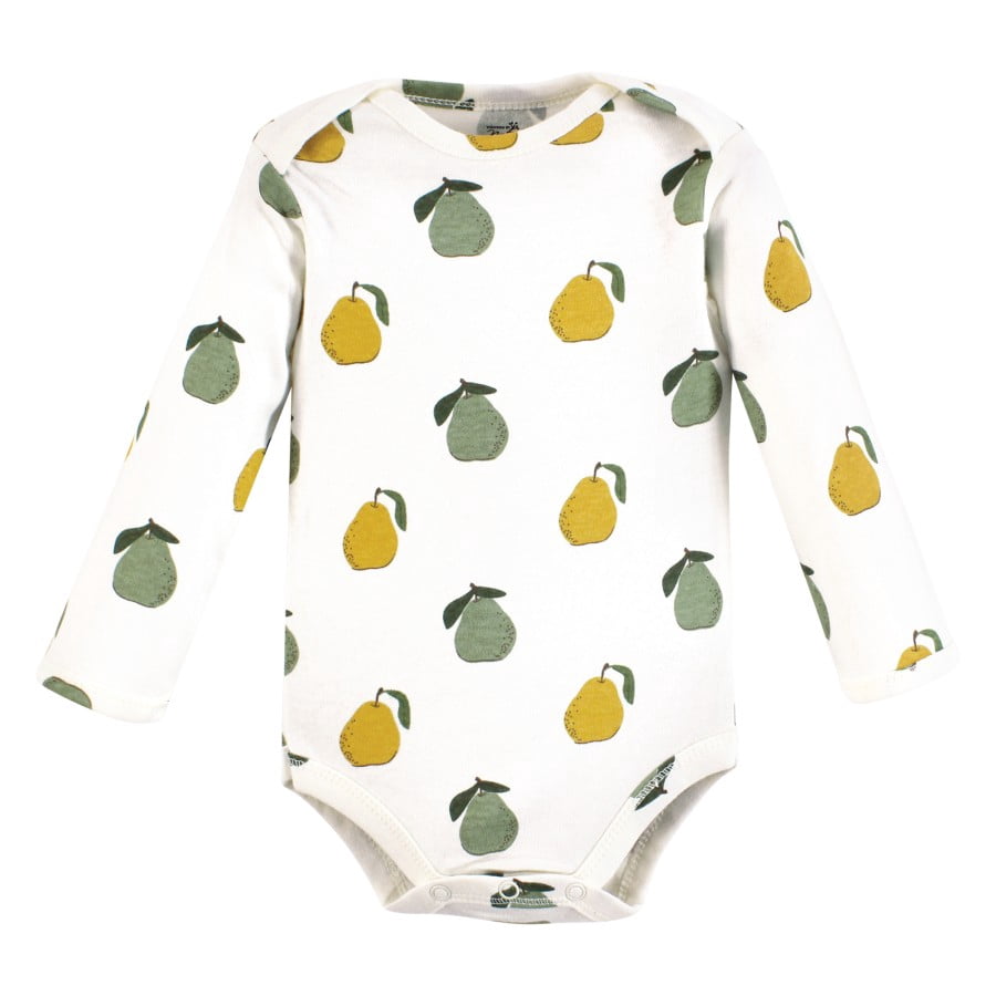 Touched by Nature Organic Cotton Long-Sleeve Bodysuits, Fruits And Veggies, 6-9 Months