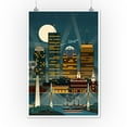 thumbnail image 2 of Boston, Massachusetts, Retro Skyline (no text) (12x18 Wall Art Poster, Room Decor), 2 of 3