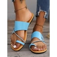 thumbnail image 3 of Women Fashionable Earth-Tone Rhinestone Flat Sandals  Suitable For Summer Vacation  Beach And Versatile Indoor Slippers, 3 of 6