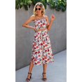 thumbnail image 4 of Blusa de flores de mujer, vestido de traje de falda maxi Adepaton  WMZY-305-3, 4 of 7