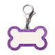 thumbnail image 1 of Etiqueta para perro con hueso y purpurina - Metal, grabado en 4 líneas - para perros/gatos, protección de identificación, duradera y con estilo, personalizada, 1 of 3