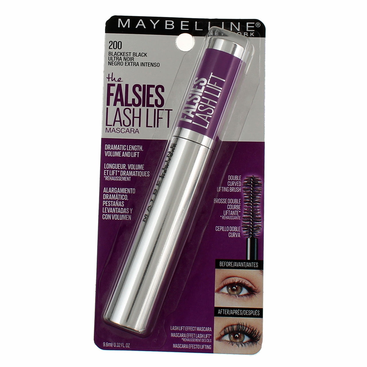 Maybelline The Falsies Lash Lift Mascara, Blackest Black, 0.32 fl oz ...