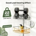 thumbnail image 6 of Corner Shower Caddy Tension Pole: 4-Tier Rust-Resistant Adjustable Bathroom Organizer Shelves - 47-121 Inch No-Drill Quick Installation - Space-Saving Storage for Renters Family - Silver Gray, 6 of 7