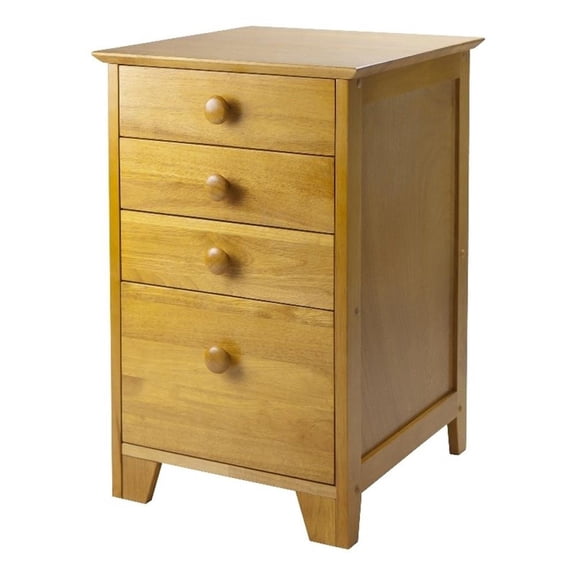 Winsome Studio 4-Drawer Solid Wood Vertical Filing Cabinet in Honey Brown
