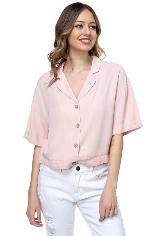 Boxy Button Down Shirt M - Walmart.com