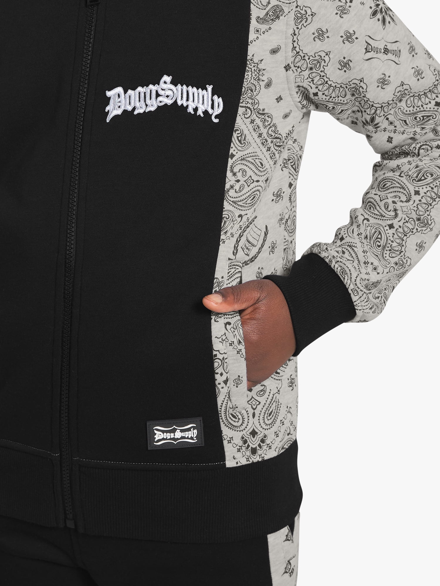 Dogg Supply by Snoop Dogg Little Boys & Big Boys Bandana Print Zip Front Hoodie, Sizes 4-18