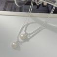 thumbnail image 5 of NICKSUN Minimalist Multi-Layer Beaded Chain Necklace, Dainty Silver Stackable Choker with Black Acrylic Gem Pendant, 5 of 8