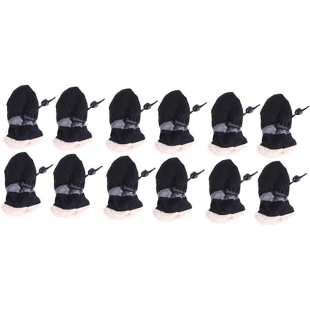 12 Pcs Shoes Protector Botas para Black Boot Retriever Dog Boots Dog Shoe Small Dog Booties Medium Dog Protective Case Warm Boots Dog Shoes Boots for Dogs Pet Shoes