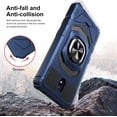 thumbnail image 4 of Compatible for Nokia C100 Case with Tempered Glass Screen Protector [Military Grade] Ring Car Magnetic Mount Kickstand Shockproof Phone Cover - Blue, 4 of 7