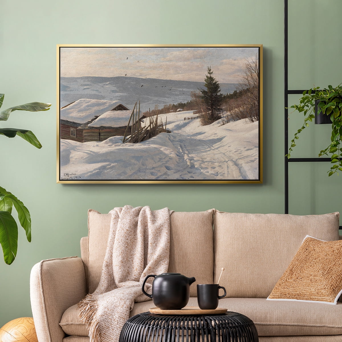Vintage Landscape-CCCLXXXIII By Wexford Home Framed in Gold Wood Gallery Wrapped Canvas 27 in. x 41 in.