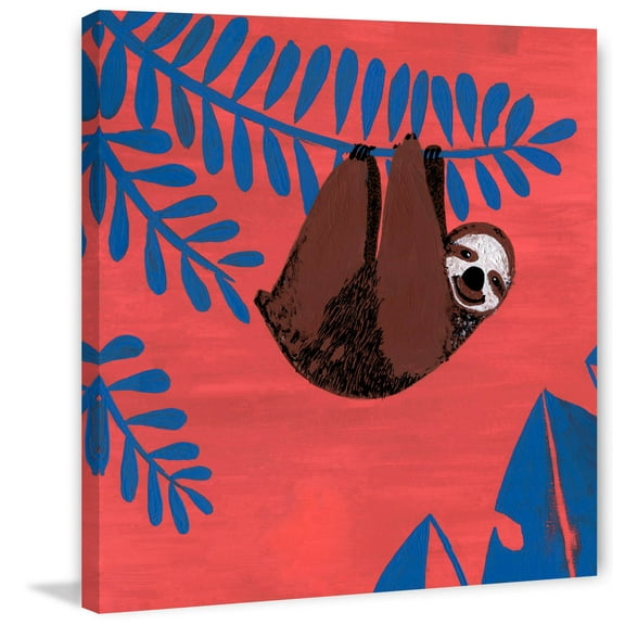 Curious Sloth Painting Print on Wrapped Canvas