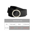 thumbnail image 4 of INSPIRE CHIC Women Plus Size Faux Pearl Buckle Waist Belt, Vintage Velvet Wide Cinch Belts Waistband for Dress 25.59-32.28" Black, 4 of 5