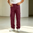 thumbnail image 6 of Cmfcve Mens Cargo Pants Button Zipper Fly Straight Leg Pants Casual Outdoor Hiking Work Trousers, 6 of 8