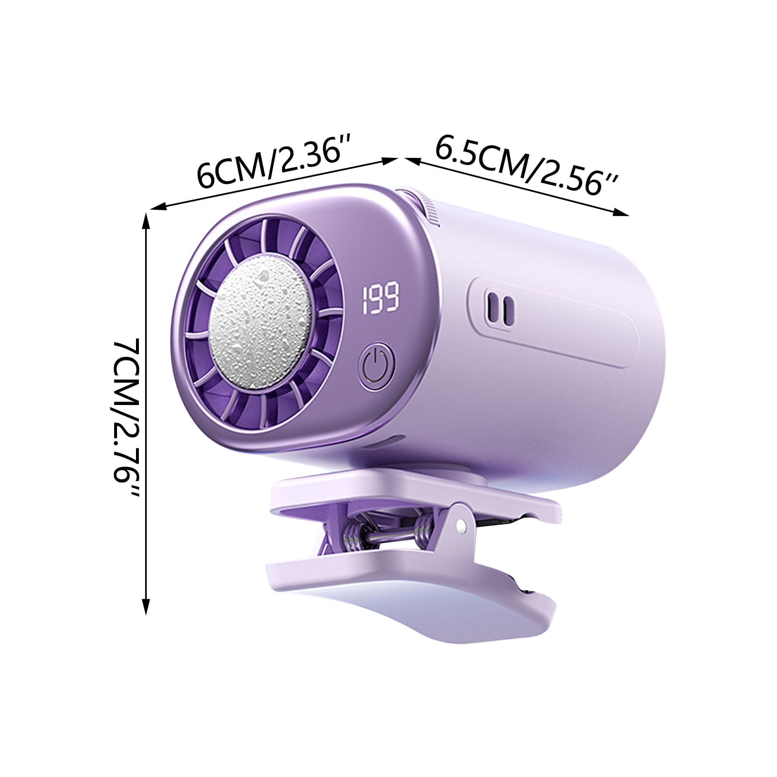 2026 Car Clip On Air Conditioner Fan with 16°C Semiconductor Cooling Chips, 199 Speeds Adjustable & LED Display 360° Rotation, Portable Personal Cooler for Office,Umbrella,Bike,Beach
