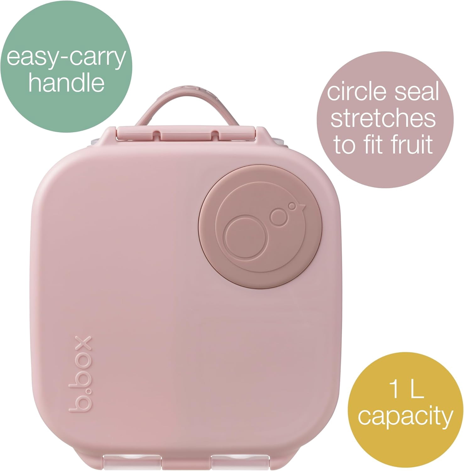 b.box Mini Lunch Box for Kids: Bento Box, Lunch Snack Container Ages 3+, BPA Free (Blush Crush, 4¼ Cup Capacity)