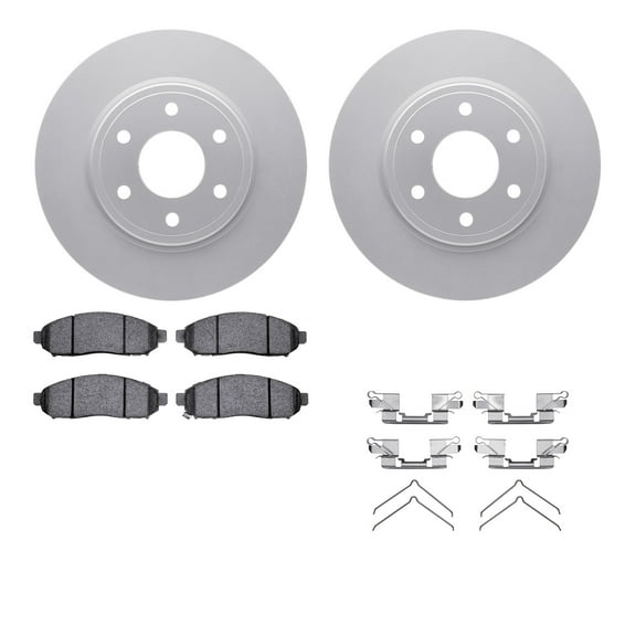 Dynamic Friction Company Front Geospec Brake Rotors with 5000 Advanced Brake Pads includes Hardware 4512-67137