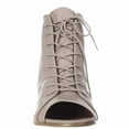 thumbnail image 2 of Womens Steve Madden Neela Open-Toe Lace up Booties - Taupe Leather, 2 of 7