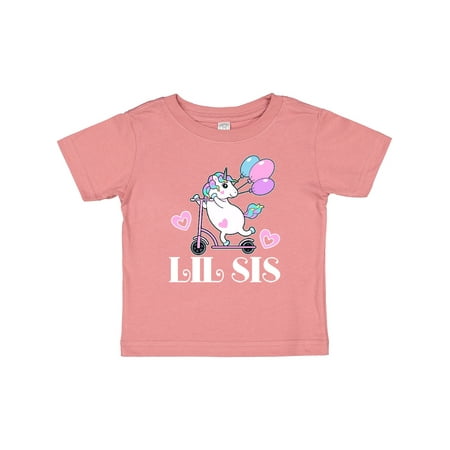 

Inktastic Lil Sis Unicorn Sister Announcement Gift Baby Girl T-Shirt