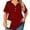 C1-Wine Red, variant on Women's Plus Size Blouse V-Neck Loose Fit Comfy Button Henley Shirt Purple Gray 3X Short Sleeve Curvy Fit Tops