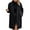 Black, variant on Womens Flannel Solid Shacket Jacket Solid Wool Blend Padded Open Front Coat with Pocket Notch Collar Long Sleeve Button Decoration Cardigan Trench Coat Brown M