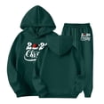 thumbnail image 3 of Kids Christmas Sweatsuit 2 PC Graphic Casual Long Sleeve Classic Holiday Hoodie Sweatpants Set Girl Clothes 7-8 Years, 3 of 3