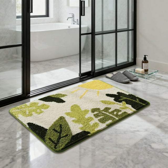 BKER Extra Absorbent Bath Mat Non Slip And Machine Washable Bathroom Rug Thick Bath Carpet For Shower Bedroom And Kitchen