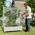thumbnail image 4 of Bifanuo Durable Resin Raised Garden Bed for Flowers, Vegetables, and Herbs - Perfect for Backyard, Patio, and Balcony(White), 4 of 8