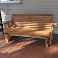 thumbnail image 2 of Amish Casual Heavy Duty 800 Lb Roll Back Pressure Treated Porch Glider with Cupholders, 4-Foot, Oak Stain, 2 of 9