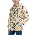 thumbnail image 2 of Goofa Snake And Floral Pattern Hooded Sweatshirt for Youth Trendy youth sweatshirt Casual Hoodie for Boys and Girls-X-Large, 2 of 6