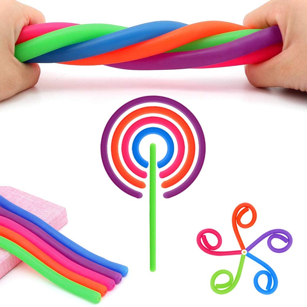 Stretchy String Fidget Noodle Autism ADHD Sensory Anti Fiddle Toy-Ne Stress Hot