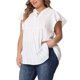 thumbnail image 4 of Agnes Orinda Blusa de Peplum para Mujeres Talla Grande con Cuello en V y Volantes, Túnica Fluida 4X Blanca, 4 of 6