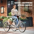 thumbnail image 4 of VIRIBUS Tricycle Adulte 26 Pouces 7 Vitesses 3 Roues Vélo de Plage pour Hommes Femmes, Blanc, 4 of 6