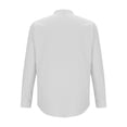 thumbnail image 5 of Men Long Sleeve Shirt Button Down Loose Fit Vintage Banded Collar High Elastic Casual Sports Beach Top, 5 of 6