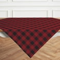 thumbnail image 4 of Linen Checkered Tablecloth 52 x 52 Inch - 100% Pure Linen Red and Black Square Table Cloth - Machine Washable Buffalo Plaid Table Throw, 4 of 5