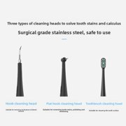 Yajisi Electric Teeth Plaque Remover Tartar Cleaning Kit with LED Light, Low Noise IPX6 Waterproof Portable Dental Scaler and Tooth Stain Eraser for Adults, 9.84 inches / 25.0 cm