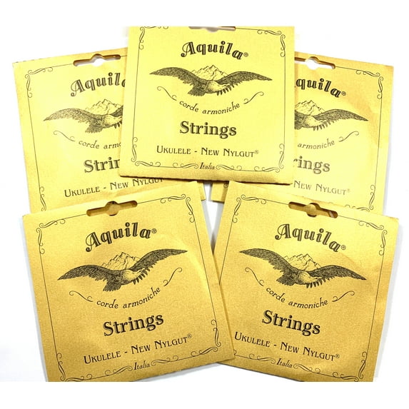 Aquila Ukulele Strings 5 Pack Soprano Regular Nylgut Made in Italy