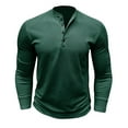 thumbnail image 3 of Aimik Men's Long Sleeve Henley Shirts 4-Button Fall Casual Cotton T-Shirts Moisture Wicking Basic Tops-Green L, 3 of 5