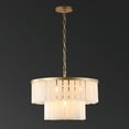 thumbnail image 5 of Safavieh Couture Kiandra 4-Light 2-Tier Modern Gold White Marble Chandelier, 5 of 6