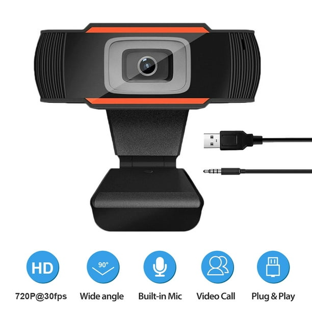 720P Webcam Auto Focus USB Camera Built-in Noise Reduction Microphone for Laptop Desktop