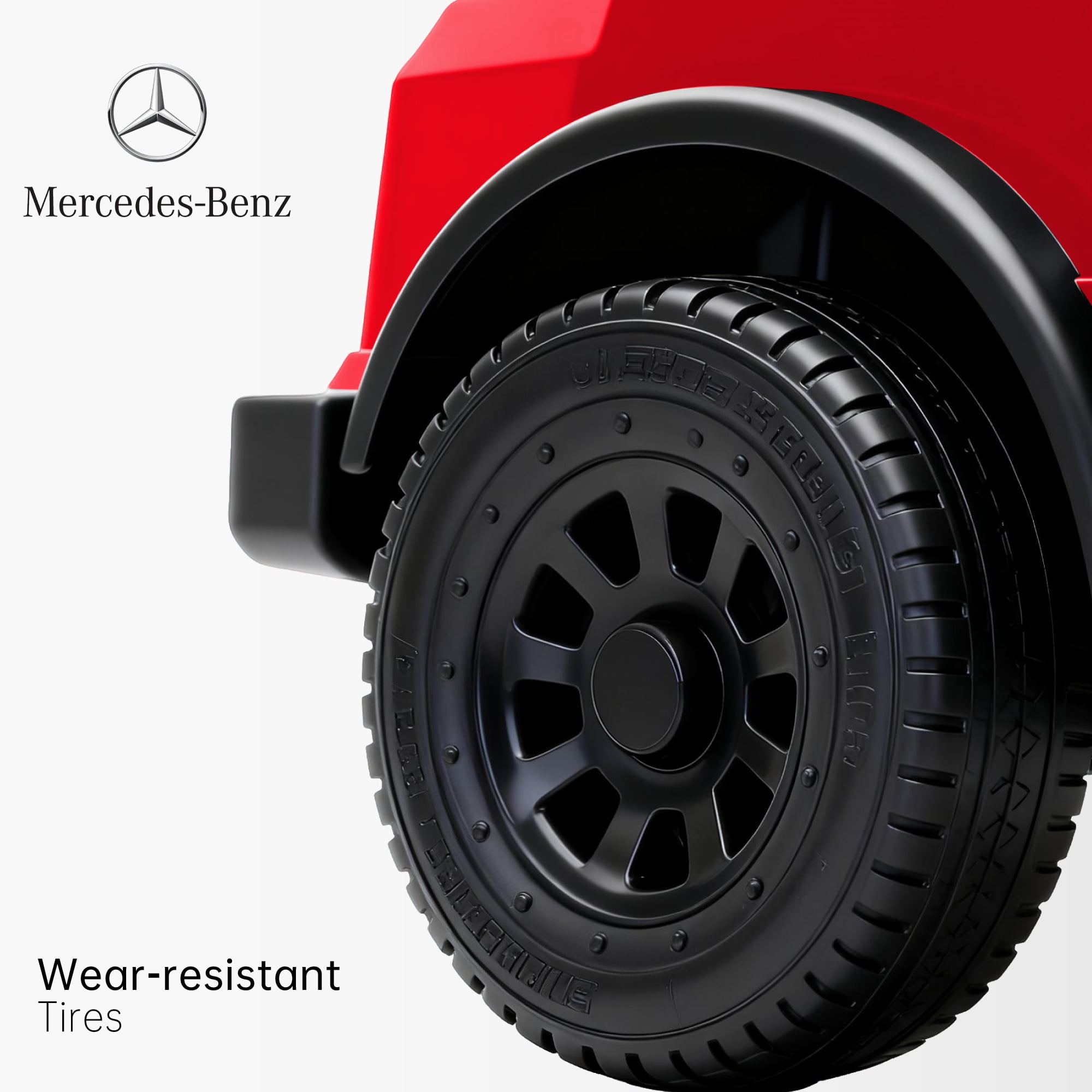 BKIRNP 12V Ride on Toys Electric Car,Licensed Mercedes-Benz Unimog w/Parent Remote Control,Age for 1-4 Boys,Girls,Kids,Red