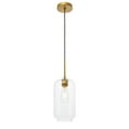 thumbnail image 6 of Indoor Modern Home Decorative Bright Ceiling Collier 1 Light Brass and Clear Glass Pendant, 6 of 7