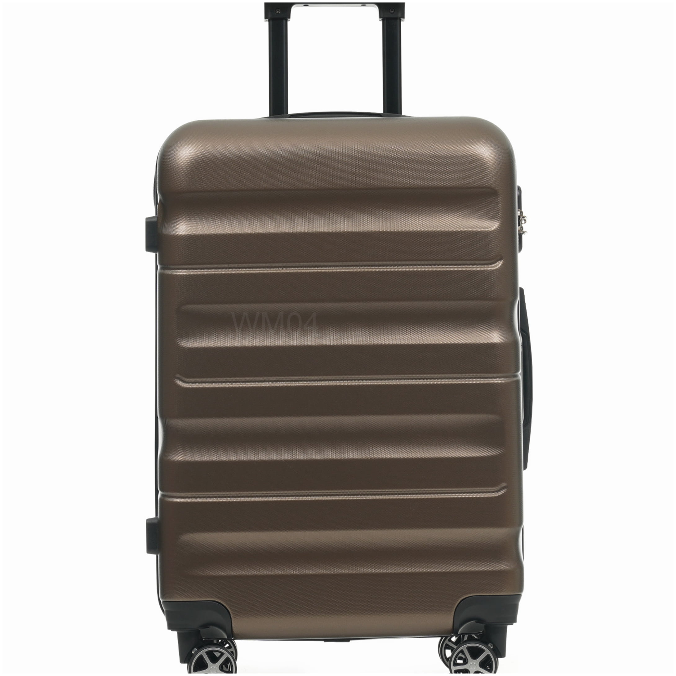 360° Spinner Wheel Luggage Set, 6-Piece ABS Hardshell Suitcases in Lightweight Design for Men and Women, Brown