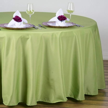 

TABLECLOTHSFACTORY 108 Inch Green Round Tablecloth - Linens Polyester Table Cloth Stain And Wrinkle Resistant Washable Table Cover For Wedding Party Banquet And Restaurant