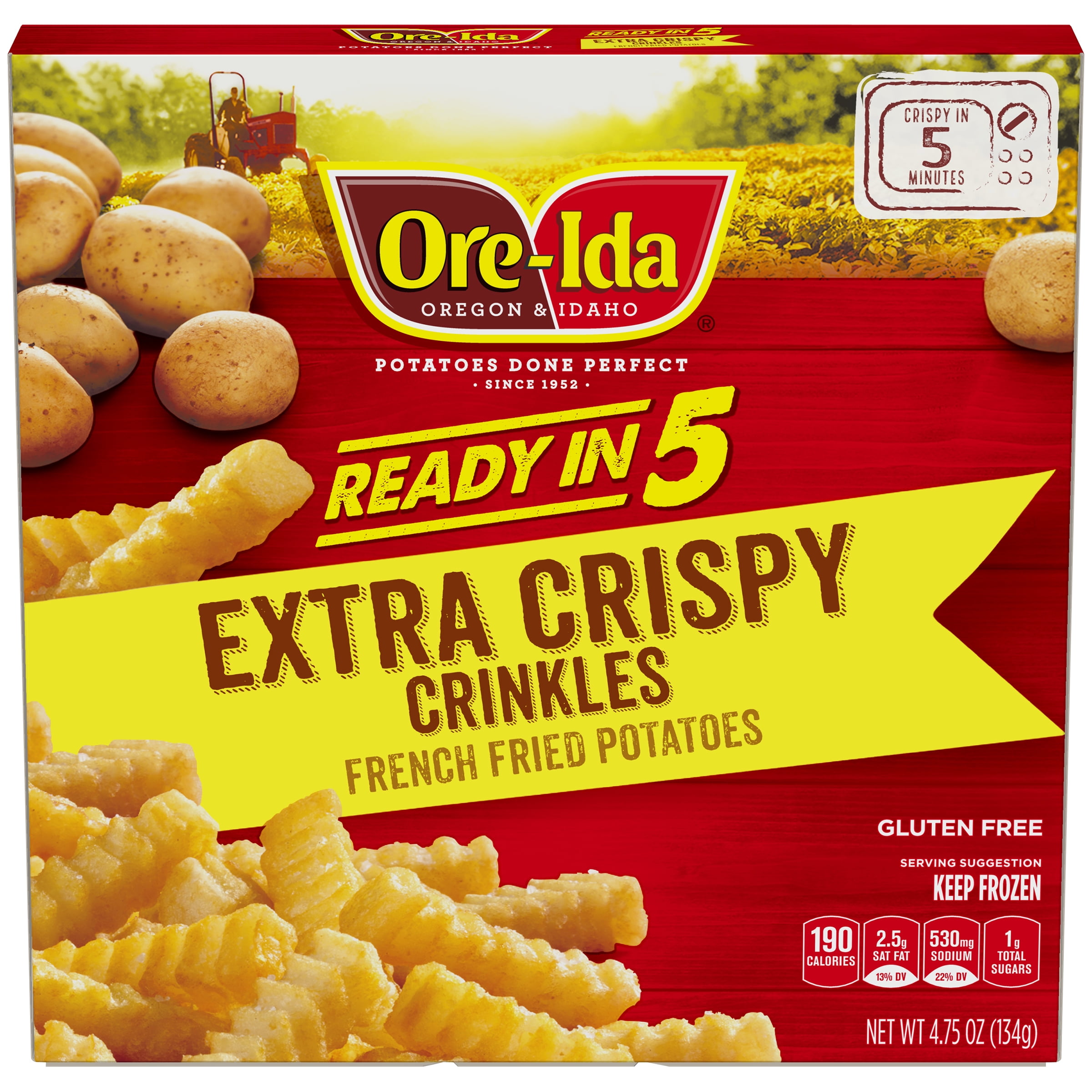Ore Ida Ready In 5 Extra Crispy Crinkles Fries 4 75 Oz Box Ore Ida Ready In 5 Extra Crispy Crinkles Fries 4 75 Oz Box